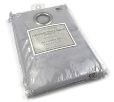 PLATINUM COLLECTION CRUSHED VOILE SHEER 63" WINDOW CURTAIN PANEL - Fog Grey, NEW
