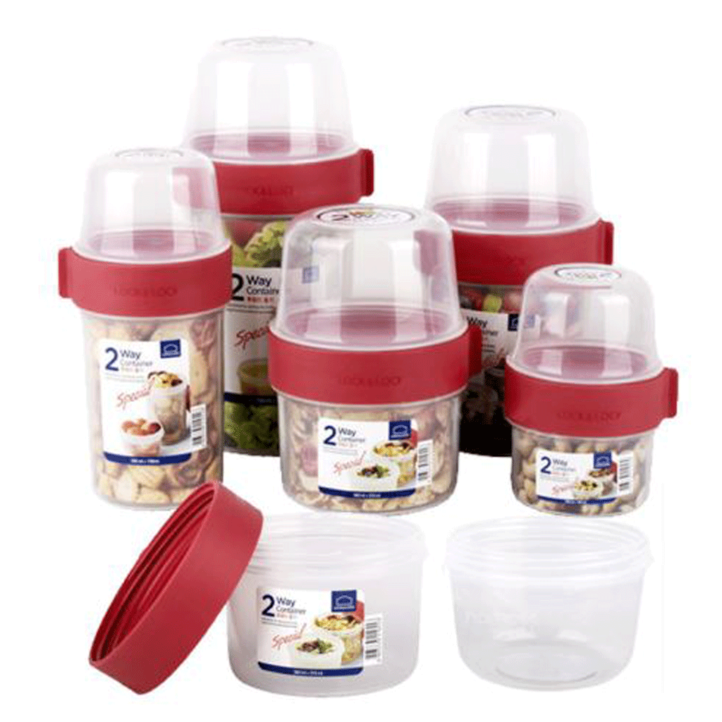 Wellslock 5.2 cups (Pack of 2) Locking Food Storage Containers with Li