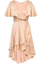 zimmermann silk wrap dress size 0 peach