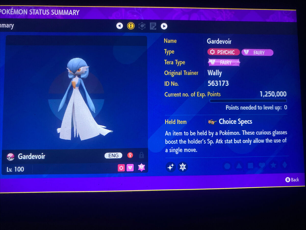 6IV Shiny Gardevoir Pokemon Scarlet and Violet