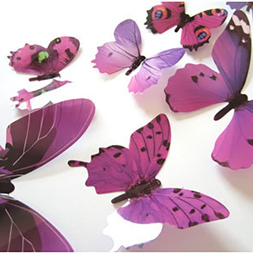 12 PCS 3D BUTTERFLY Wall Stickers Removable Decals Kids Nursery Wedding Decor AU - Picture 8 of 17