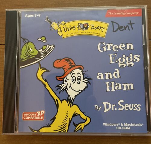 Libros vivos huevos verdes y jamón Dr. Seuss PC CD-ROM libro interactivo Windows Mac - Imagen 1 de 5