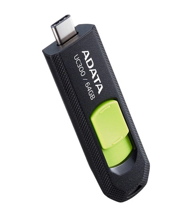 64 Go Adata USB3.2 UC300 Type-C Clé USB Noir/Vert - Photo 4/4