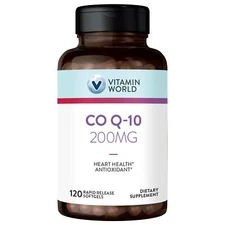Vitamin World CoQ10 200 mg Softgels Coenzyme Q10 Supplements for Antioxidant ...