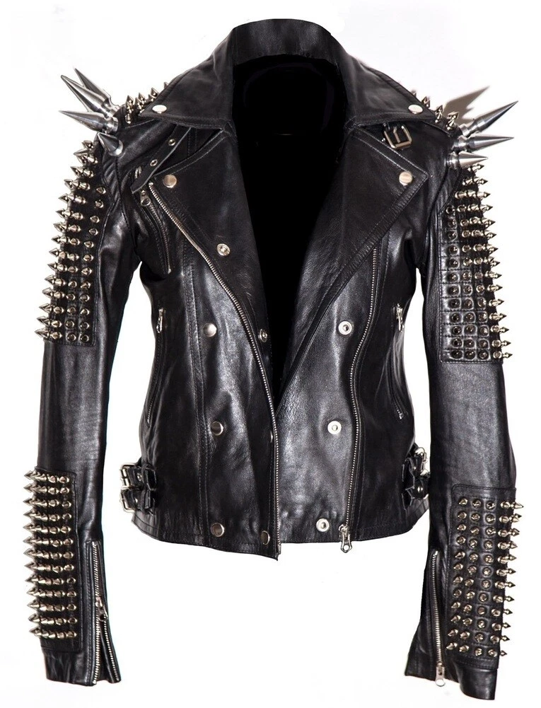 Spiky leather shop jacket