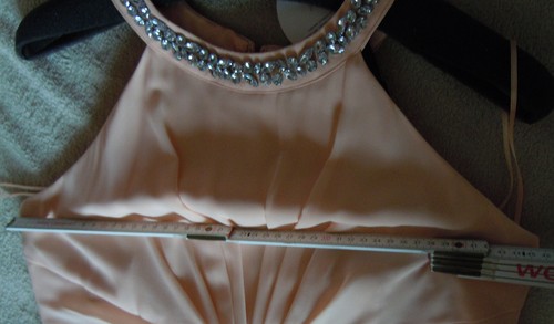 JAKE'S Cocktail Abend Ball Kleid Chiffon Strass aprikot Gr 42 (38/40) Neu Etik. - Bild 9 von 13