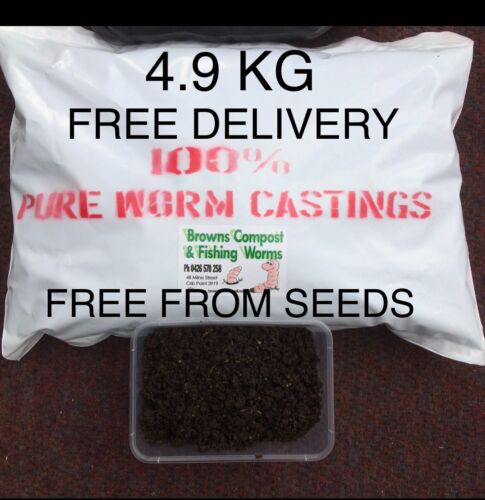 4.9 KG Live Worm Farm Castings, Seed Free, Hydro, Vermicast, Organic, Worm Tea - Picture 1 of 16