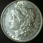 1890-S Morgan Silver Dollar - AU - Free Shipping