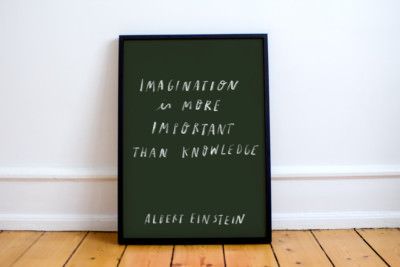 Albert Einstein Zitat Druck! Handgeschrieben, Poster, Kunst, Wissenschaft, Fantasie, 