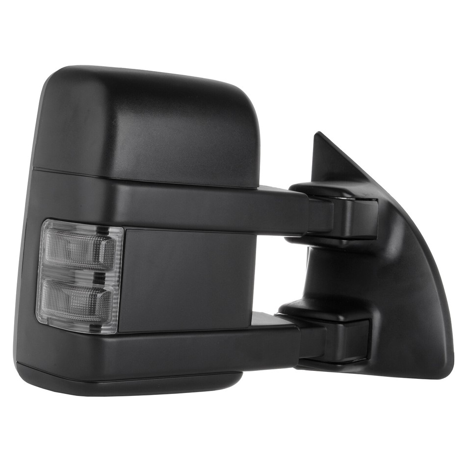 Power Heated Tow Mirrors For 99-07 Ford F250-F550 Super Duty – LED Turn Signal, Smoke Lens
