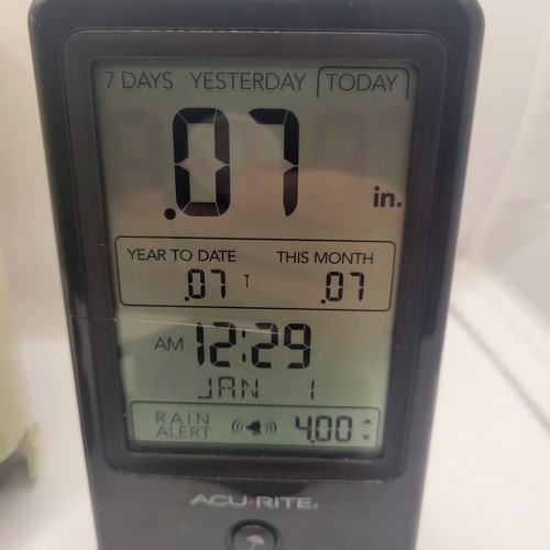 AcuRite 02446M Digital Rain Gauge Black Works Great Has A Cut Down The Screen .