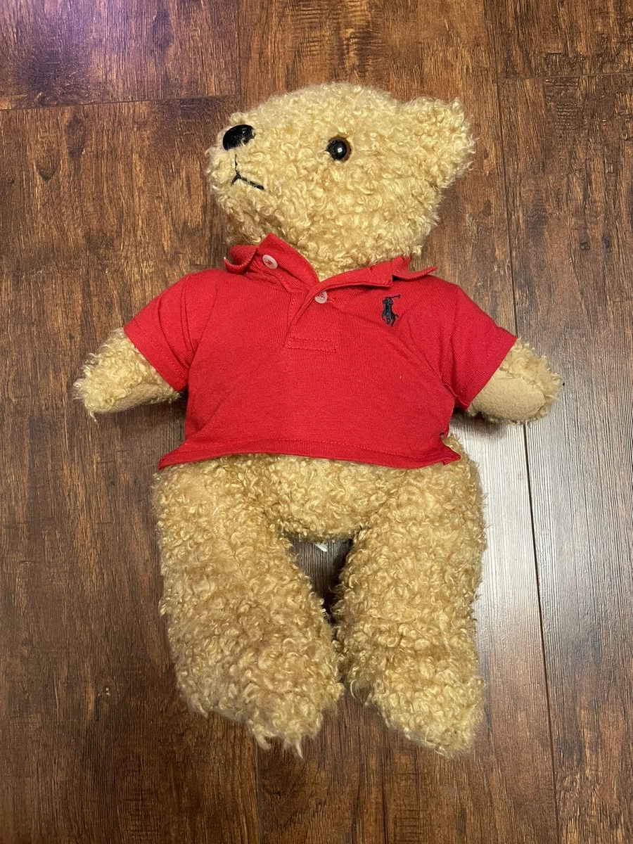 Ralph Lauren Plush Teddy Bear Wearing a Red Polo Shirt Jointed Stuffed  Animal