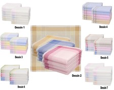 Betz 12 x Damen Stoff Taschent&uuml;cher im Set 100% Bauwolle Selma Gr&ouml;&szlig;e 28 x 28 cm