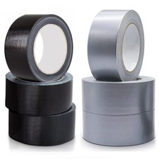 2" SILVER/BLACK DUCT TAPE 50MMX50M WATERPROOF GAFFA DUCK CLOTH GAFFER TAPES