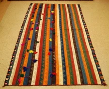 OLD,ANTIQUE FINE WOVEN HIGH KPSI CAUCASIAN JAJIM KILIM RUG 5' x 9'3" MUST SEE