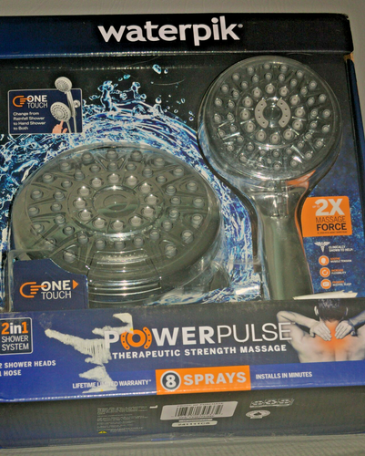 Waterpik 8-Spray Patterns power therapeutic strength massage dual shower head - Picture 6 of 7