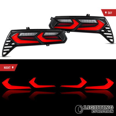 For 2014-2019 Chevrolet Corvette C7 VLAND LED Red Clear Tail Lights Sequential