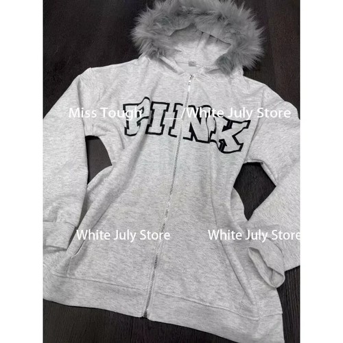 Vintage Y2k Aesthetic Grunge Letter Print Zippers Hoodies Women Casual Coat - Picture 16 of 27