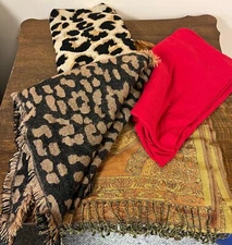 Scarves, Women, Lot of 4: Triangle, Pashmina, Wide Infinity, Long Rectangle