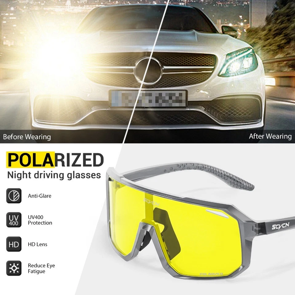 Gafas de sol polarizadas para hombres Deportes Ciclismo Gafas UV400 Gafas de visión nocturna Mujeres Foto 4 de 4