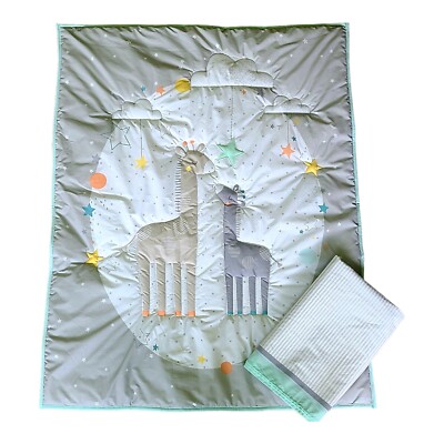 Just Born Make a Wish Collection Crib Comforter & Skirt Giraffes ~ Never Used!