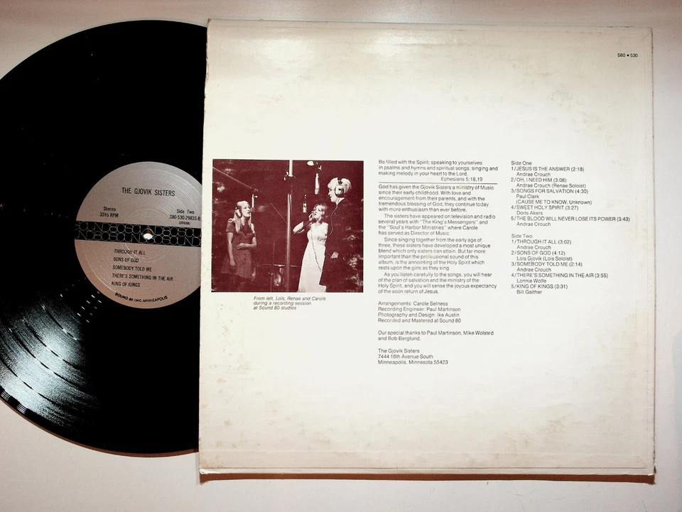 1973 The Gjovik Sisters Gospel Christian Vinyl LP Record VG+ Foto 2 de 4