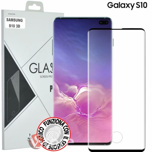 Pellicola Vetro Per Samsung Galaxy S10 S10+ Plus Salva Display Sensore Sonico 3D - Foto 3 di 3