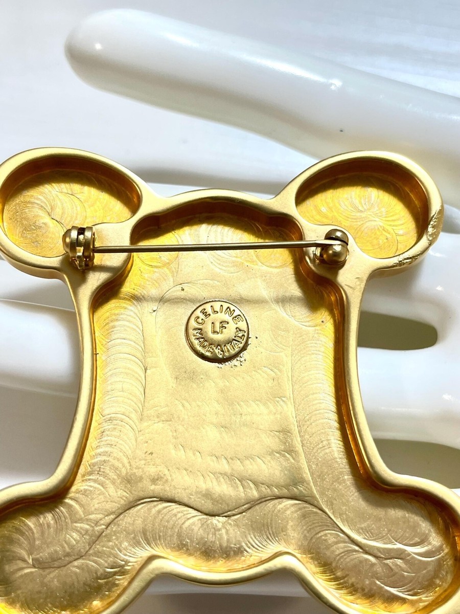 Vintage Celine extra big golden triomphe brooch. Great