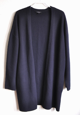 Opus cardigan jacket summer jersey long cardigan open with pockets blue 42