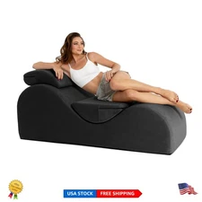 Luxury Luvu Chaise Lounge Chair - 64" High Density Foam for Yoga & Relaxation
