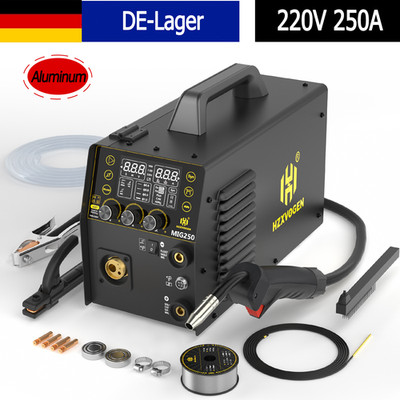 250A Aluminum MIG Schweißgerät 6in1 Gas Fülldraht MIG MMA WIG IGBT Inverter