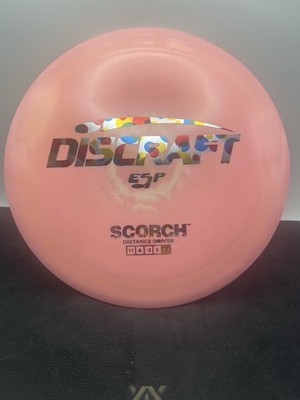 Discraft ESP Scorch Disc Golf Driver 174g Peachy Pink Swirls Wonder-bread Stamp