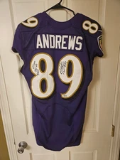 2021 Baltimore Ravens Mark Andrews Practice Worn Jersey Used Auto Oklahoma Game