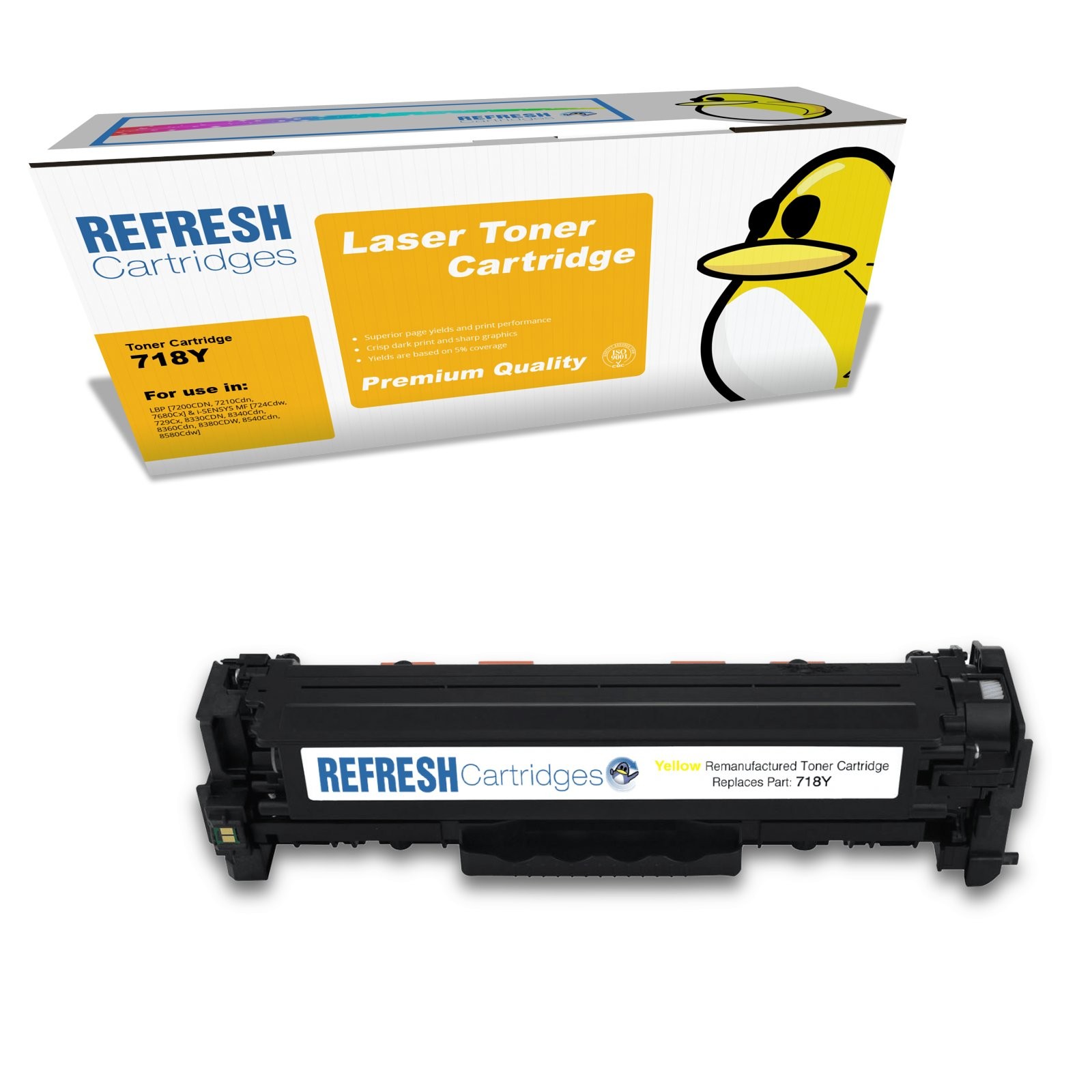 Refresh Cartridges Yellow 718Y Toner Compatible With Canon Printers