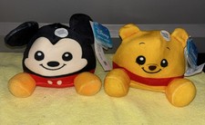 Disney Mickey Mouse  Winnie the Pooh Weighted Plush Lot of 2  New 