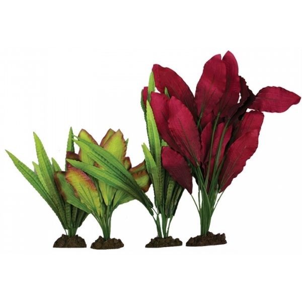 Aqua One Silk Plant 4pk Mix Artificial Aquarium Plants Fish Tank Decoration