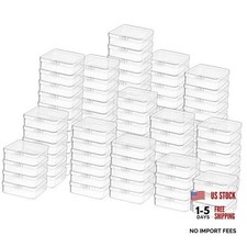 Pcs Clear Plastic Beads Storage Containers Box Small 3.3 x 3.3 x 1.1 Inch 100