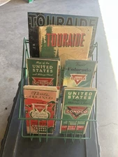 Vintage Conoco Gas Oil Maps Rack Display Holder ?