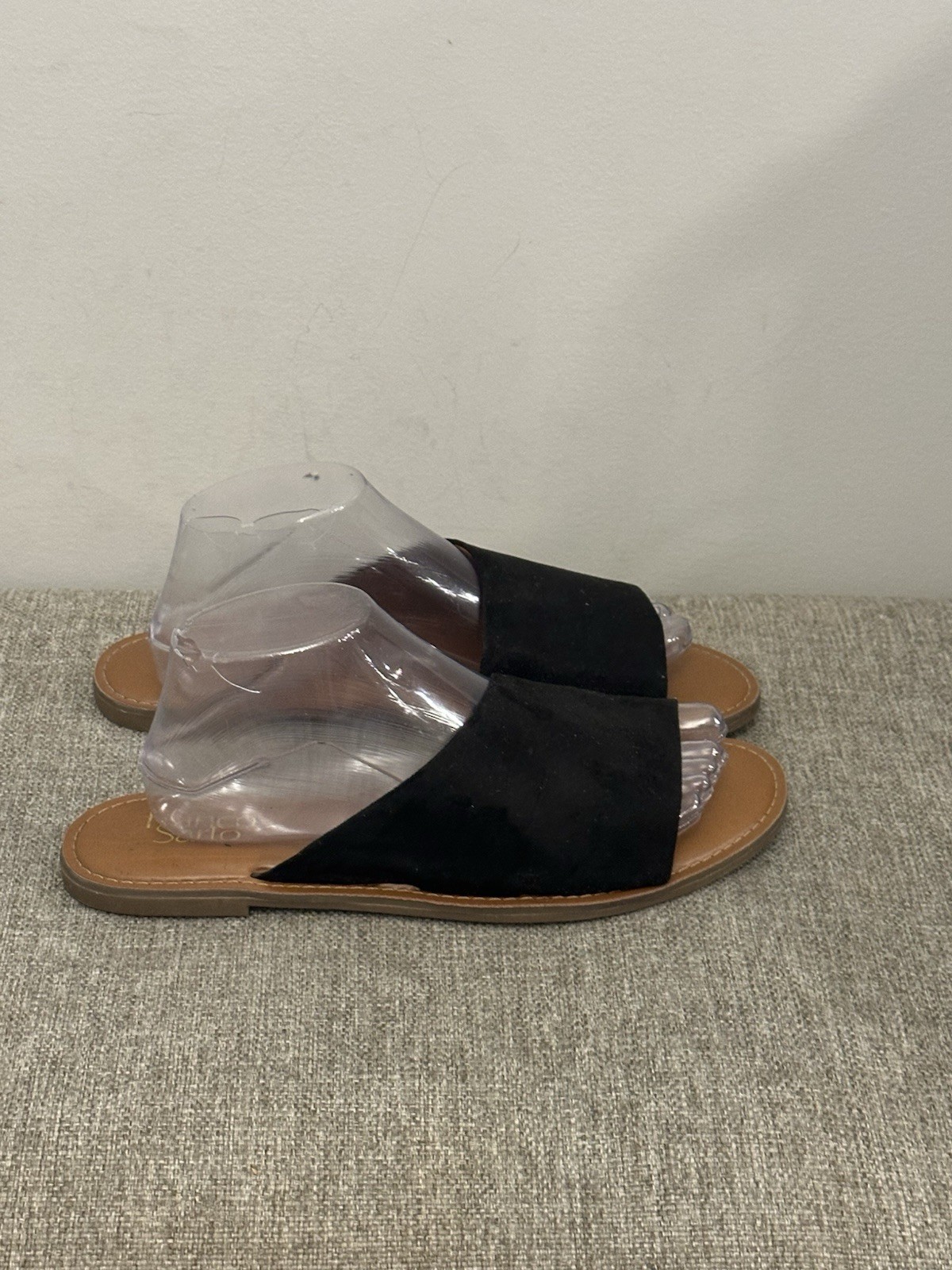 Franco Sarto Women’s Black Suede Slip On Sandals Size 10