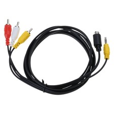 180cm S-Video 4-Pin with 3.5mm Sound to 3RCA Composite Cable PC to TV Video