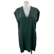 Everlane Women's Green Short Sleeve V Neck Shift T Shirt Mini Dress Size 0