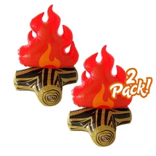 2pc Inflatable Fake Campfire Blow Up Bonfire Fireplace Camping Pool Party Decor