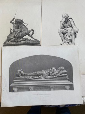 GRAVUREN von STATUEN WEILER MOMENT der GEFAHR PRINZ KAISERREICH um 1890