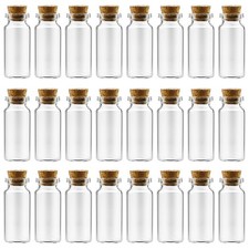 10ml 24 pcs Small Glass Bottles With Corks, USP Type 1 10ml, 10ml-Clear-24pcs