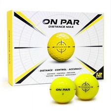 On Par Golf Balls Distance Max Control Accuracy New White & Optic Ball 12 Pack