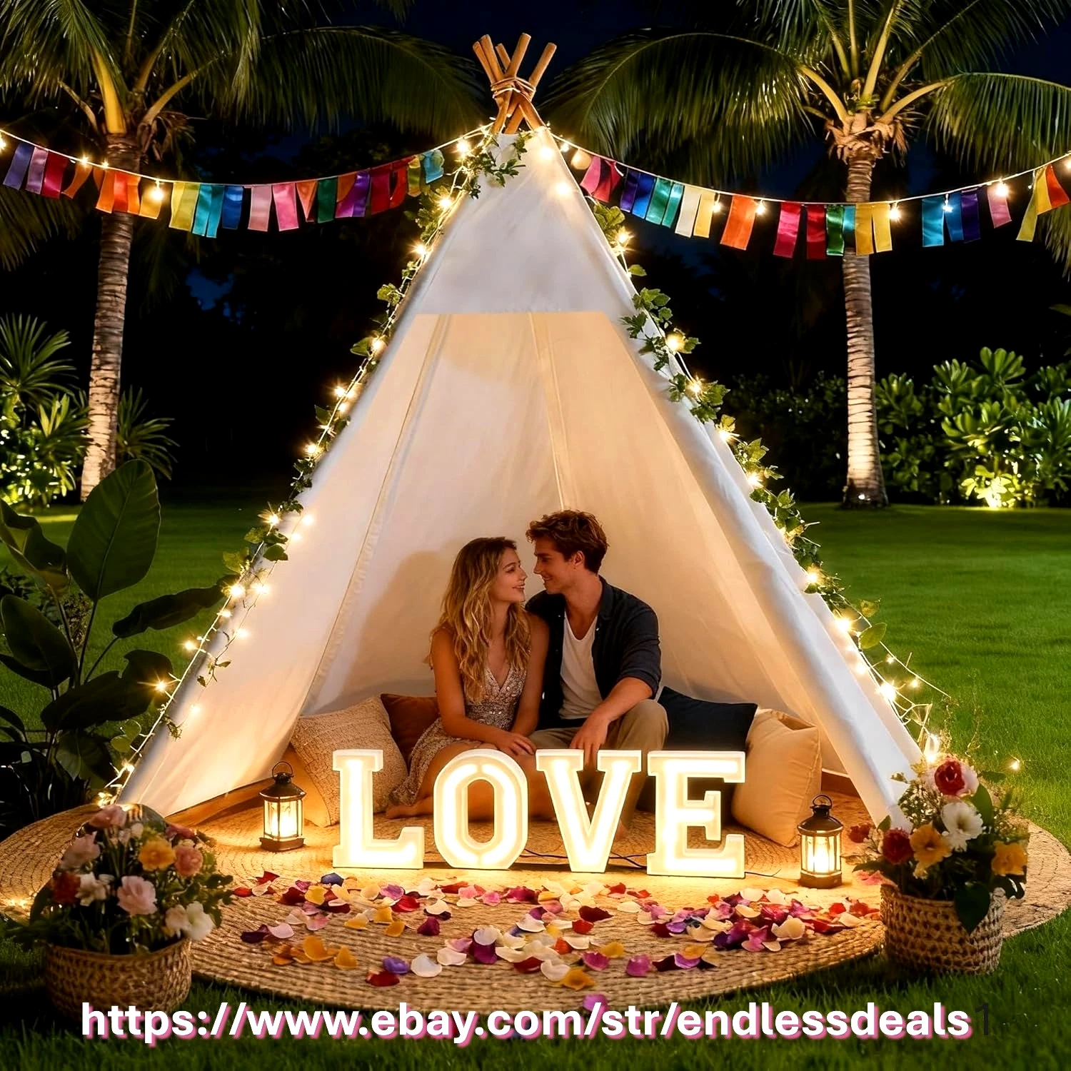Teepee Tent for Adults, Betterhood 7' Large Play Tent with Carry Bag, 5 Sides,