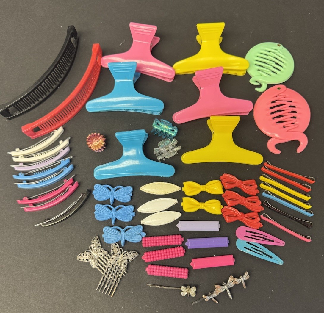 蝿の灰皿　デビルくるみ割り　アンビルペーパーウエイトセットフランスアンティーク VTG 80's 90's Tzers Banana Clips Cinch Hair Clips Barrett's Mixed