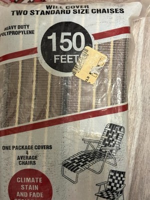 WELLINGTON RE-WEB KIT 150 ft.Brown Beige Stripes Lawn Chair Webbing NEW NIP