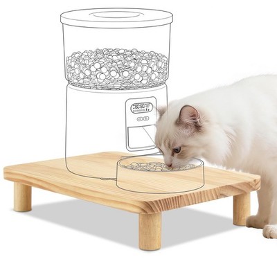 Cat Food Stand Automatic Feeder Elevated Table Station 2 3/8 Inch Solid Wood