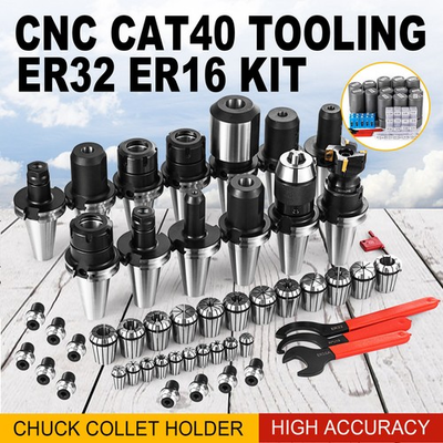 #ad CAT 40 Tool Holder Kit for Haas Fadal CNC Mill ER32 16 Chuck Collet Set $249.90